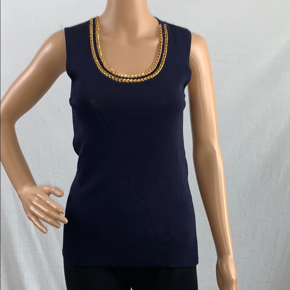 NWOT. Philosophy sleeveless navy blue top.